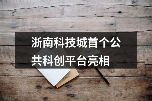 浙南科技城首个公共科创平台亮相