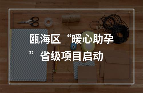 瓯海区“暖心助孕”省级项目启动