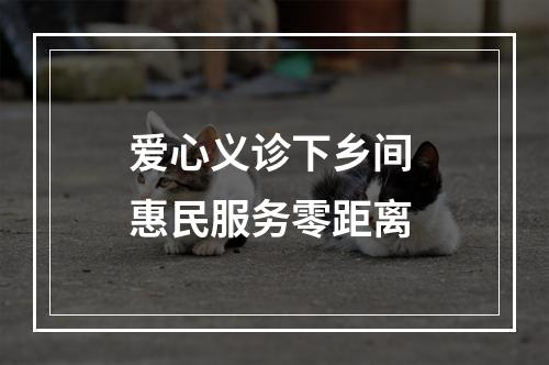 爱心义诊下乡间 惠民服务零距离