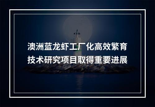 澳洲蓝龙虾工厂化高效繁育技术研究项目取得重要进展