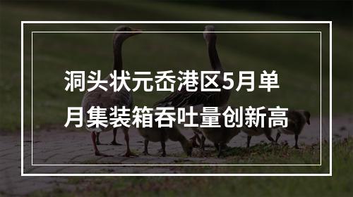 洞头状元岙港区5月单月集装箱吞吐量创新高