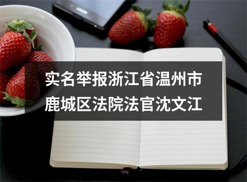 实名举报浙江省温州市鹿城区法院法官沈文江
