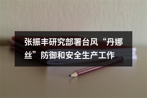 张振丰研究部署台风“丹娜丝”防御和安全生产工作