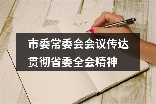 市委常委会会议传达贯彻省委全会精神