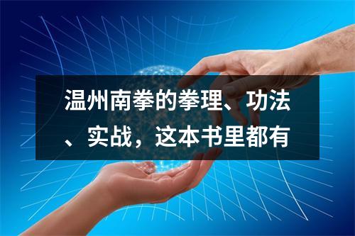 温州南拳的拳理、功法、实战，这本书里都有