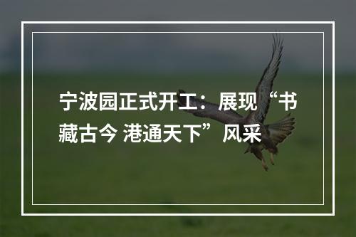 宁波园正式开工：展现“书藏古今 港通天下”风采