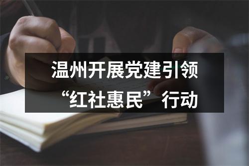 温州开展党建引领“红社惠民”行动