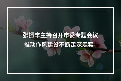 张振丰主持召开市委专题会议 推动作风建设不断走深走实