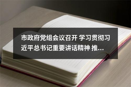 市政府党组会议召开 学习贯彻习近平总书记重要讲话精神 推动省委十五届七次全会精神落地见效