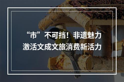 “市”不可挡！非遗魅力激活文成文旅消费新活力