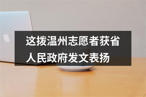 这拨温州志愿者获省人民政府发文表扬