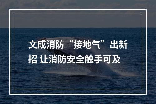 文成消防“接地气”出新招 让消防安全触手可及