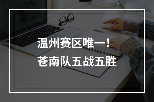 温州赛区唯一！苍南队五战五胜