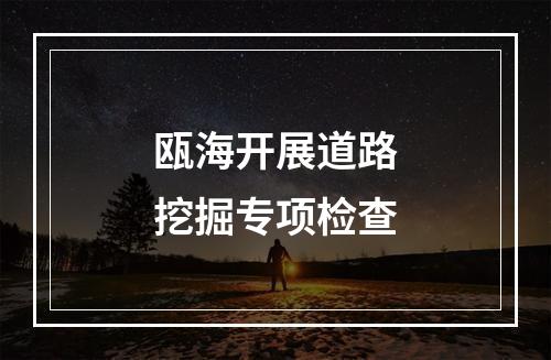 瓯海开展道路挖掘专项检查