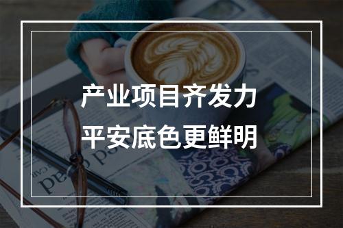 产业项目齐发力 平安底色更鲜明