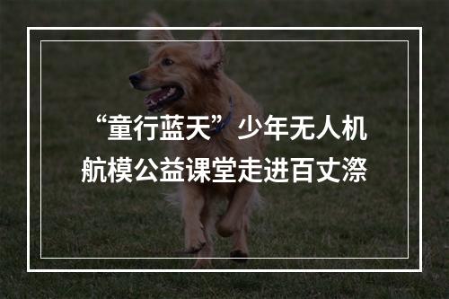 “童行蓝天”少年无人机航模公益课堂走进百丈漈