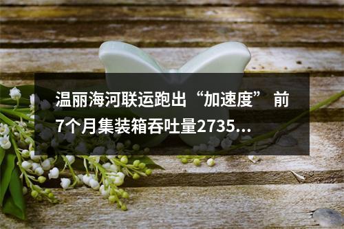 温丽海河联运跑出“加速度” 前7个月集装箱吞吐量2735标箱
