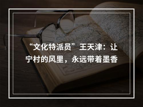 “文化特派员”王天津：让宁村的风里，永远带着墨香