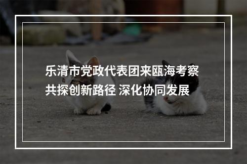 乐清市党政代表团来瓯海考察 共探创新路径 深化协同发展