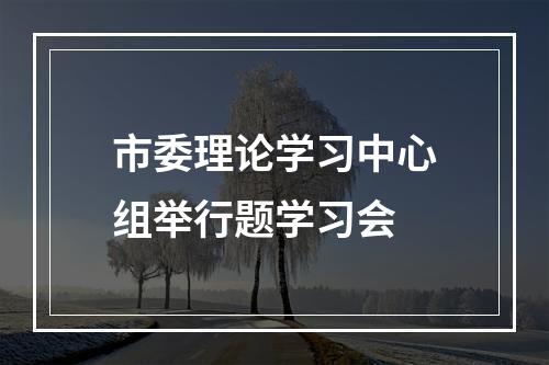 市委理论学习中心组举行题学习会