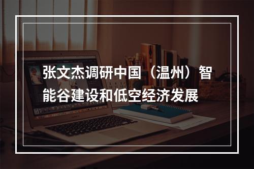 张文杰调研中国（温州）智能谷建设和低空经济发展