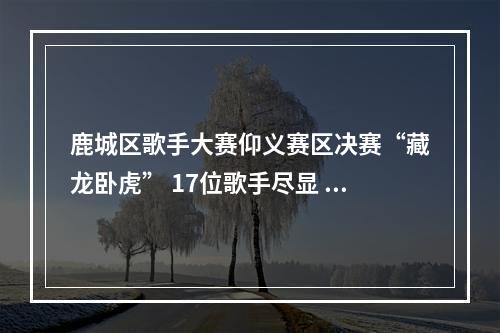 鹿城区歌手大赛仰义赛区决赛“藏龙卧虎” 17位歌手尽显 “民星”风采