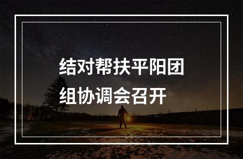 结对帮扶平阳团组协调会召开