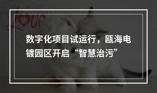 数字化项目试运行，瓯海电镀园区开启“智慧治污”