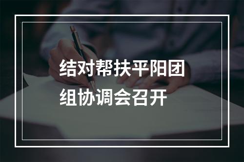 结对帮扶平阳团组协调会召开