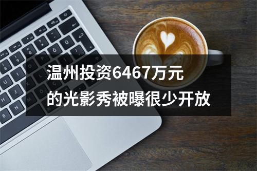温州投资6467万元的光影秀被曝很少开放