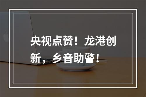 央视点赞！龙港创新，乡音助警！