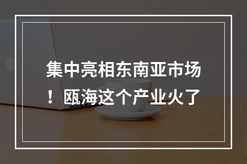 集中亮相东南亚市场！瓯海这个产业火了