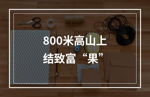 800米高山上结致富“果”