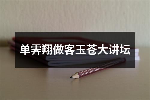 单霁翔做客玉苍大讲坛