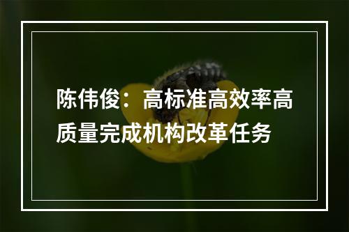 陈伟俊：高标准高效率高质量完成机构改革任务