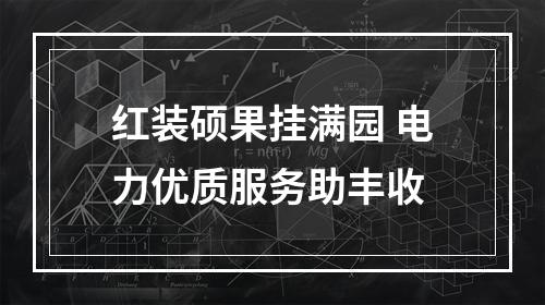 红装硕果挂满园 电力优质服务助丰收