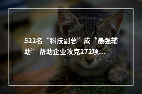 522名“科技副总”成“最强辅助” 帮助企业攻克272项核心技术