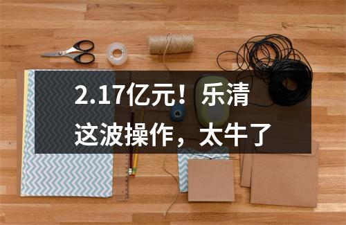 2.17亿元！乐清这波操作，太牛了
