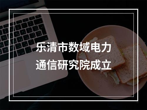 乐清市数域电力通信研究院成立