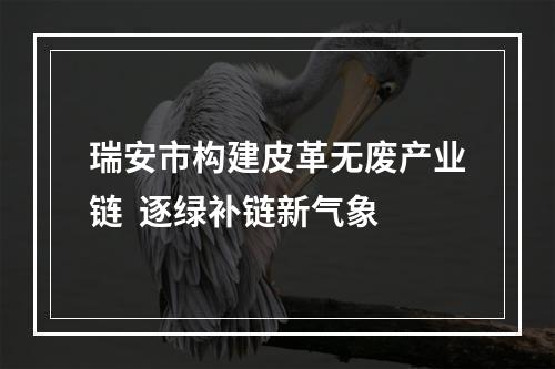 瑞安市构建皮革无废产业链  逐绿补链新气象