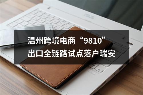 温州跨境电商“9810”出口全链路试点落户瑞安