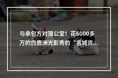 与承包方对簿公堂！花6000多万的白鹿洲光影秀的“名城资产”“事儿真多”.. ...