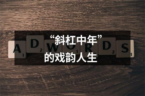 “斜杠中年”的戏韵人生