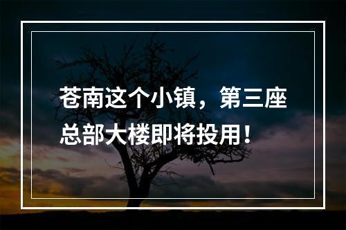 苍南这个小镇，第三座总部大楼即将投用！