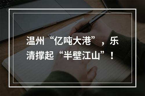 温州“亿吨大港”，乐清撑起“半壁江山”！