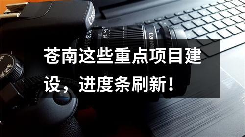 苍南这些重点项目建设，进度条刷新！