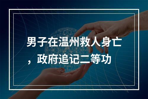 男子在温州救人身亡，政府追记二等功