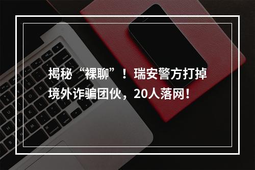 揭秘“裸聊”！瑞安警方打掉境外诈骗团伙，20人落网！