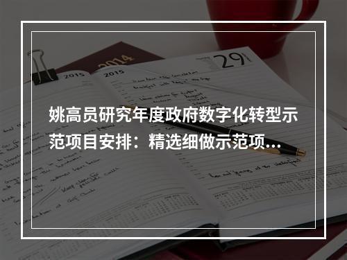 姚高员研究年度政府数字化转型示范项目安排：精选细做示范项目 打造样板领跑全省