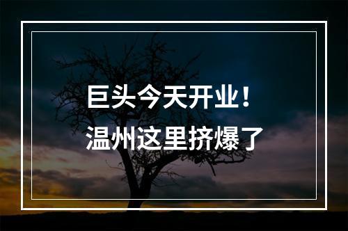 巨头今天开业！温州这里挤爆了
